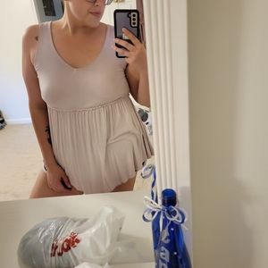 Back tie baby doll tank